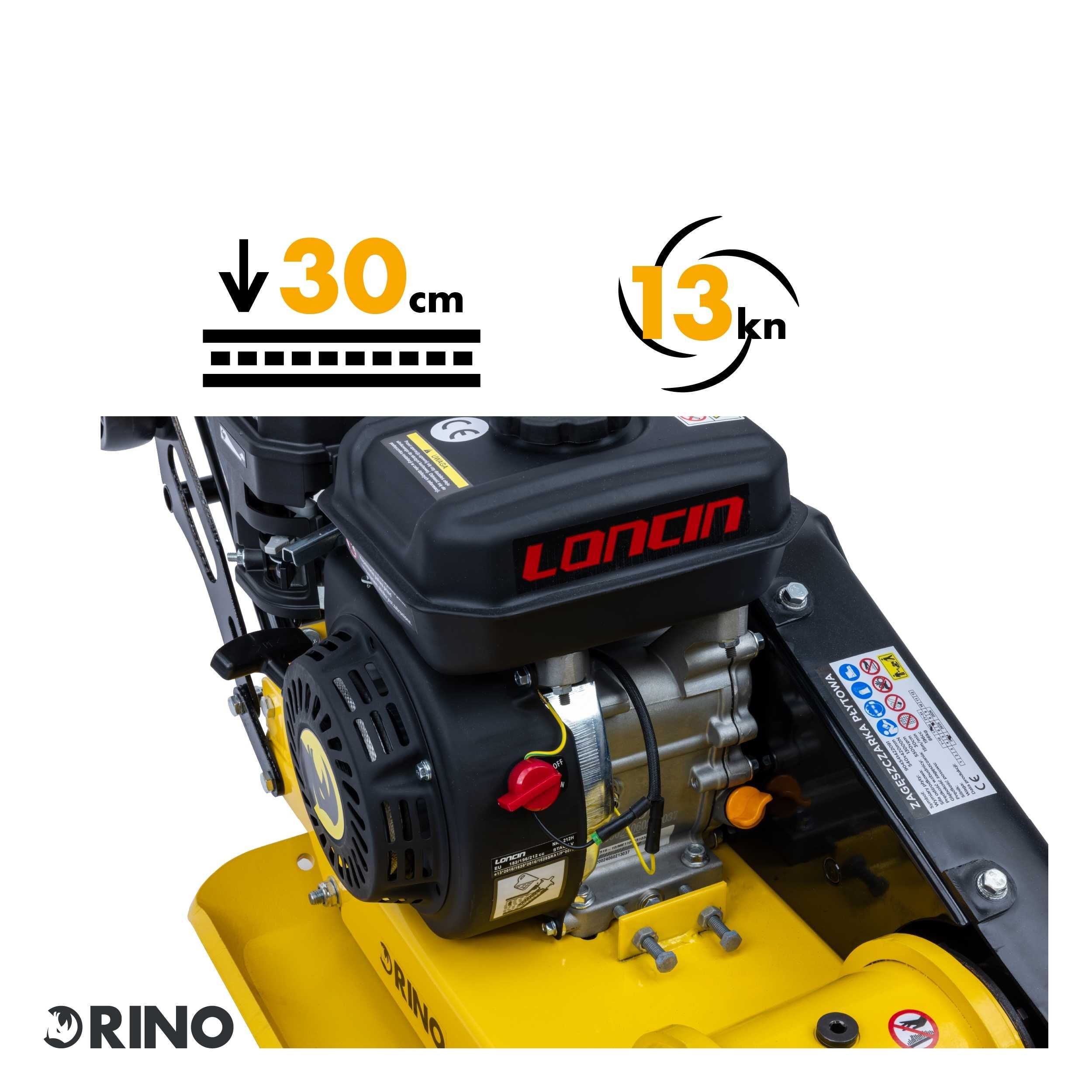 Zagęszczarka jednokierunkowa 86 kg Rino RN-90, 420 mm Loncin elastomer