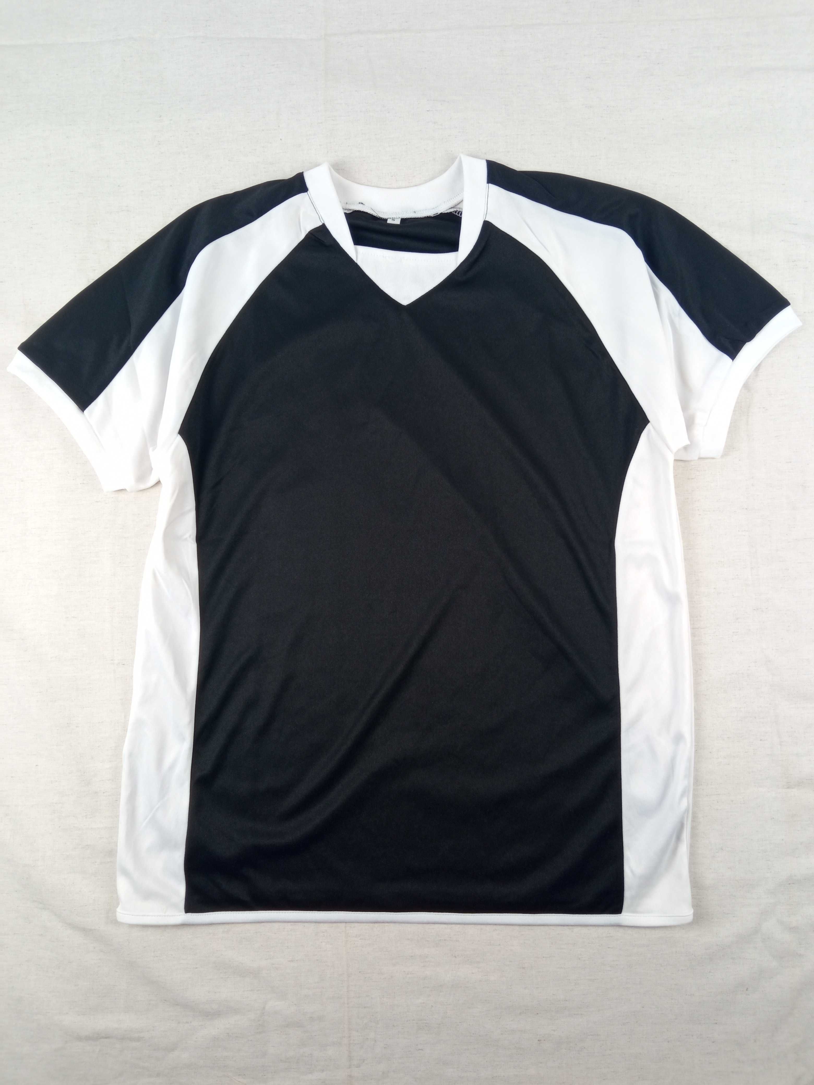 Czarny biały t-shirt męska koszulka bluzka sportowa S