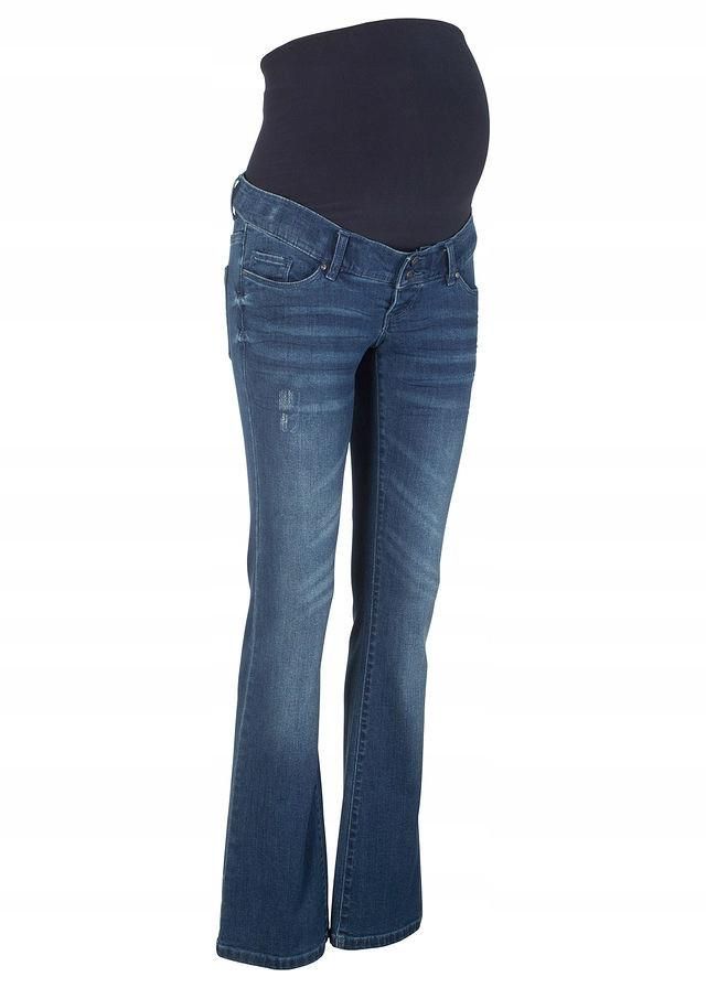 bonprix ciążowe jeansowe spodnie bootcut 34