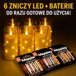 Zestaw 6 LEDowych zniczy + baterie GRATIS – 79 zł