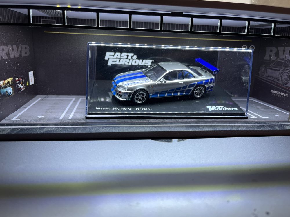 Nissan Skyline GT-R R34 deagostini 1:43 fast & furious model gablotka