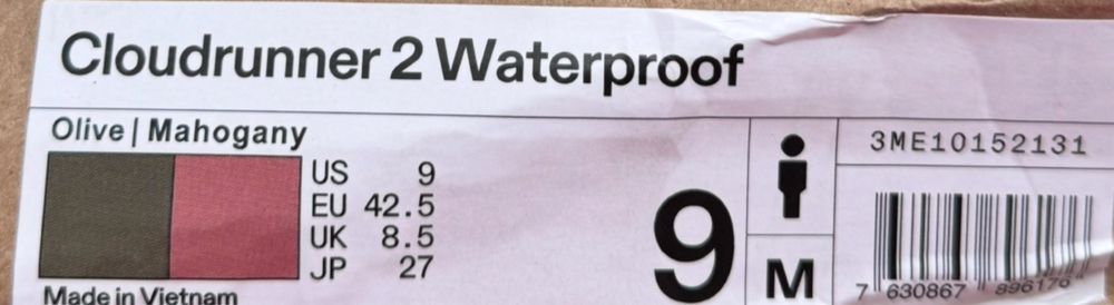 Кросівки ON cloudrunner 2 Waterproof