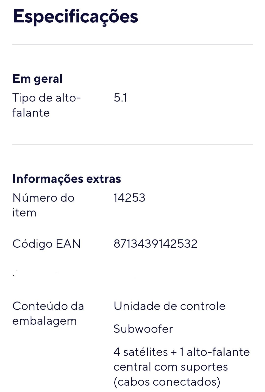 Conjunto de alto-falantes surround 5.1