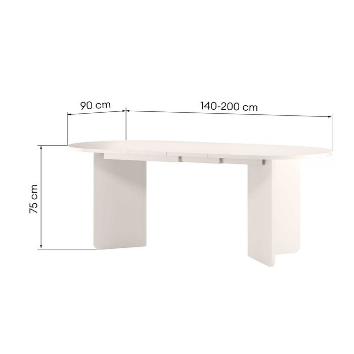 ZZ2025 - Stół rozkładany Lou 140-200 cm, owalny, kaszmir