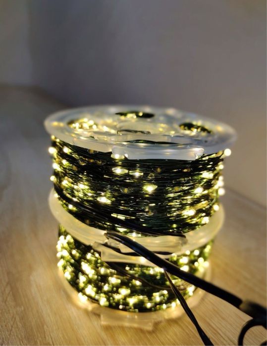 Гірлянда роса 50 м, 100 м зелений дріт