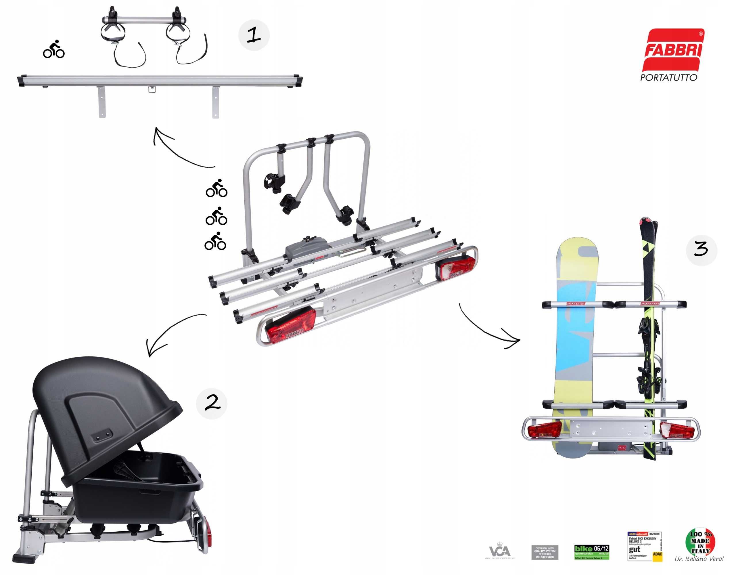 Platforma rowerowa - włoski bagażnik na 3 rowery - Bici Exclusive 3