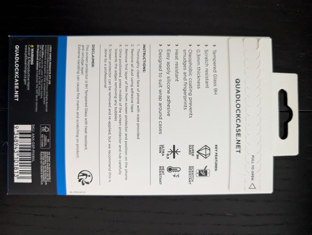 Proteção ecrã Quadlock Pixel 9 PRO XL