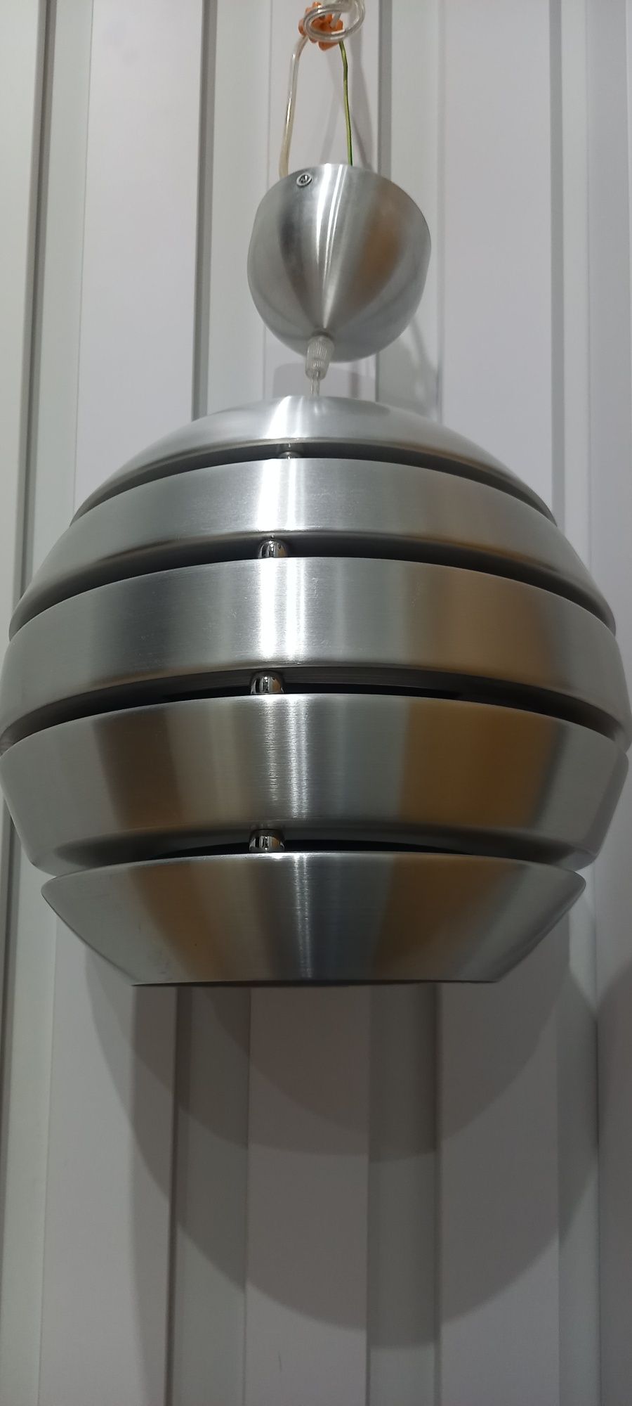 Lampa  kula wisząca srebrna stal