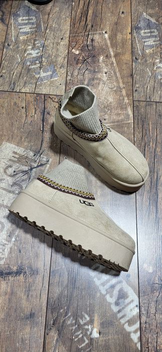 Beżowe śniegowce emu ugg damskie wygodne lekkie skarpeta 40