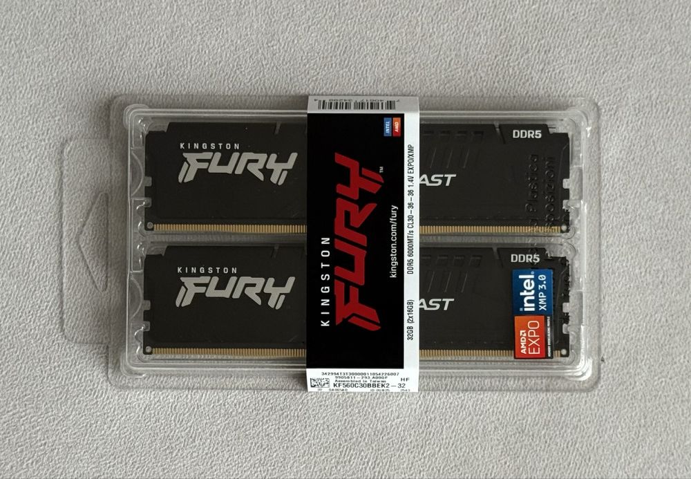 Kingston FURY Beast Black 32GB (2x16GB) | DDR5 | 6000MHz | CL30