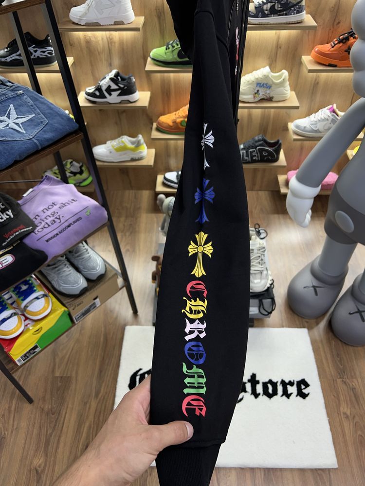 Зіп Худі Chrome Hearts Multi Color Cross Black