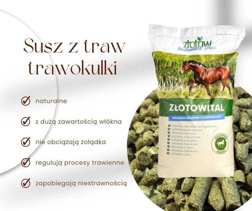 Trawokulki/trawa granulowana/25kg konie, bydło, owce, kozy, króliki 1a