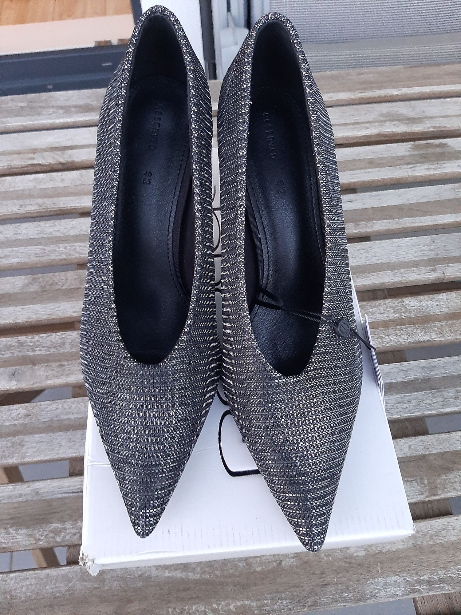Super eleganckie szpilki srebrne Reserved. Nowe r 40