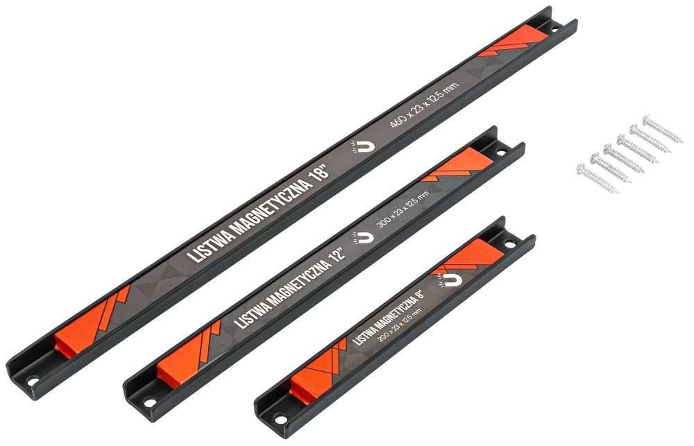 POWERMAT 3x Listwa Magnetyczna Zestaw Magnes Na Narzędzia PM1371