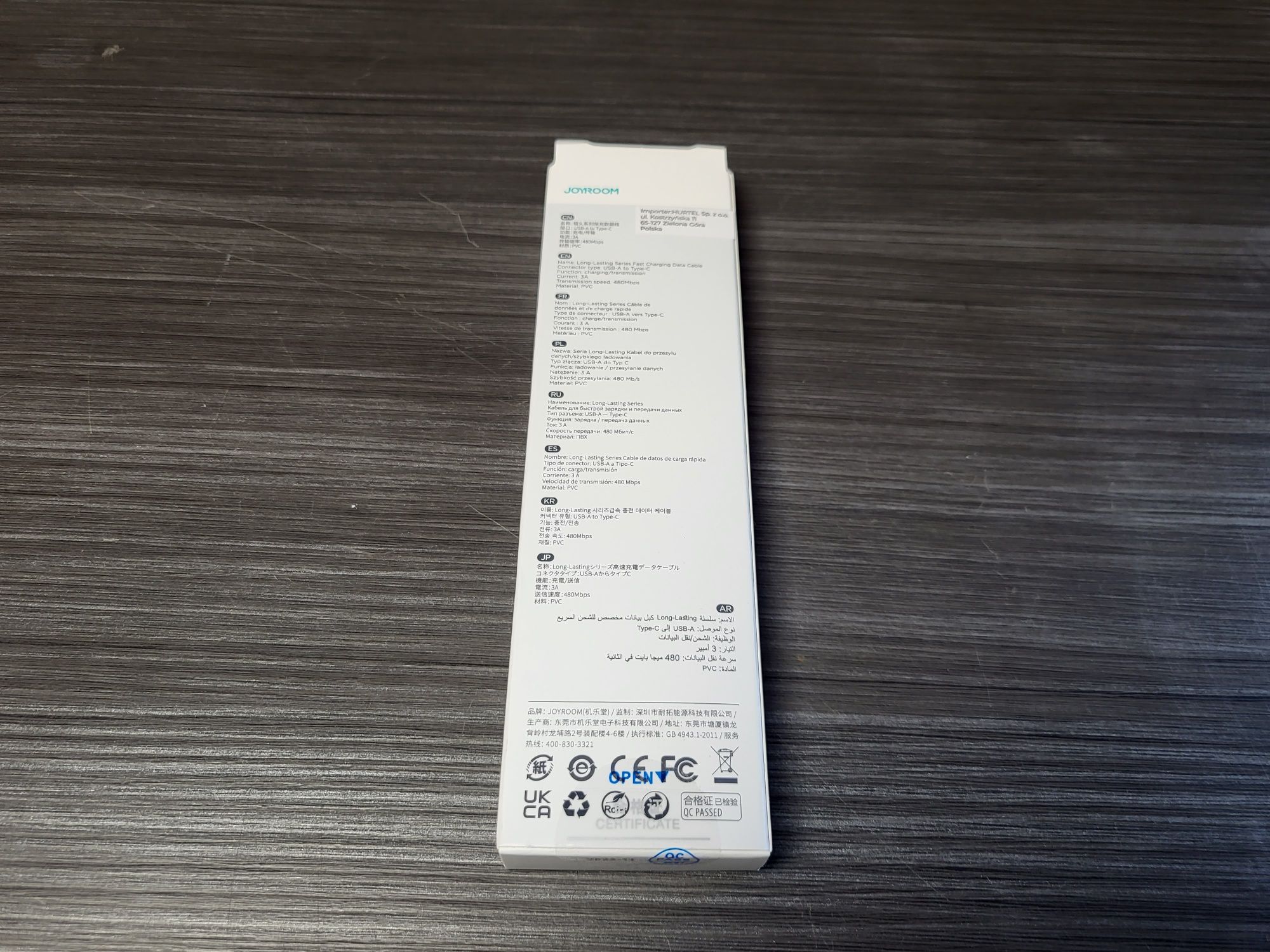 Kabel do ładowania telefonu typu C 3A 2m