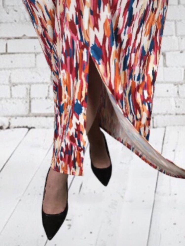 Nowa kolorowa sukienka plus size na co dzień wiosne krótki rękaw 4XL