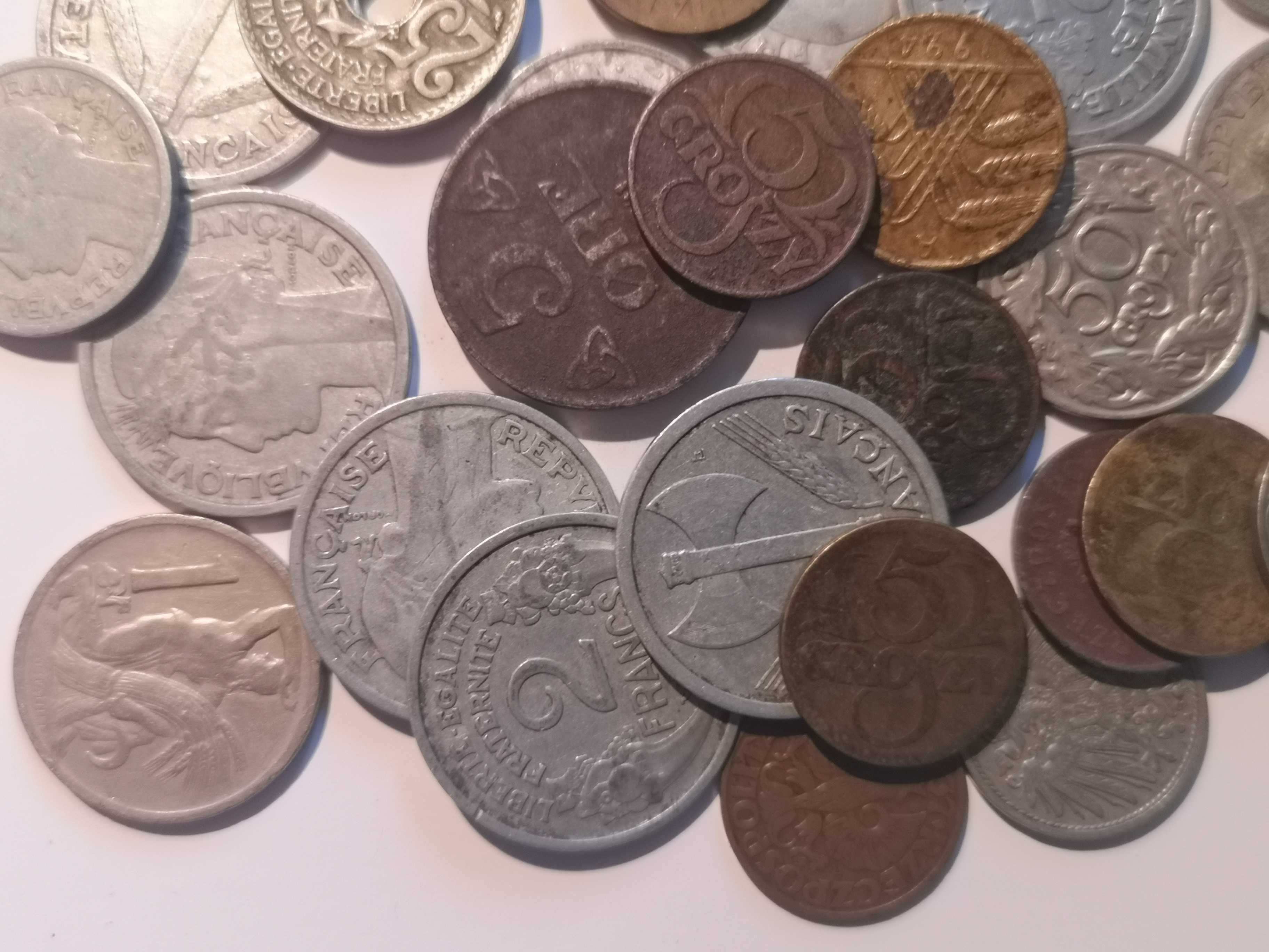Zestaw przedwojennych monet  / II RP  plus Europa /  29 sztuk .