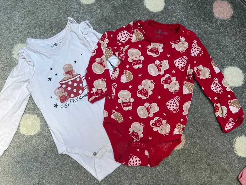 Zestaw 2 szt body świateczne, zimowe, ciasteczka, Świeta 80