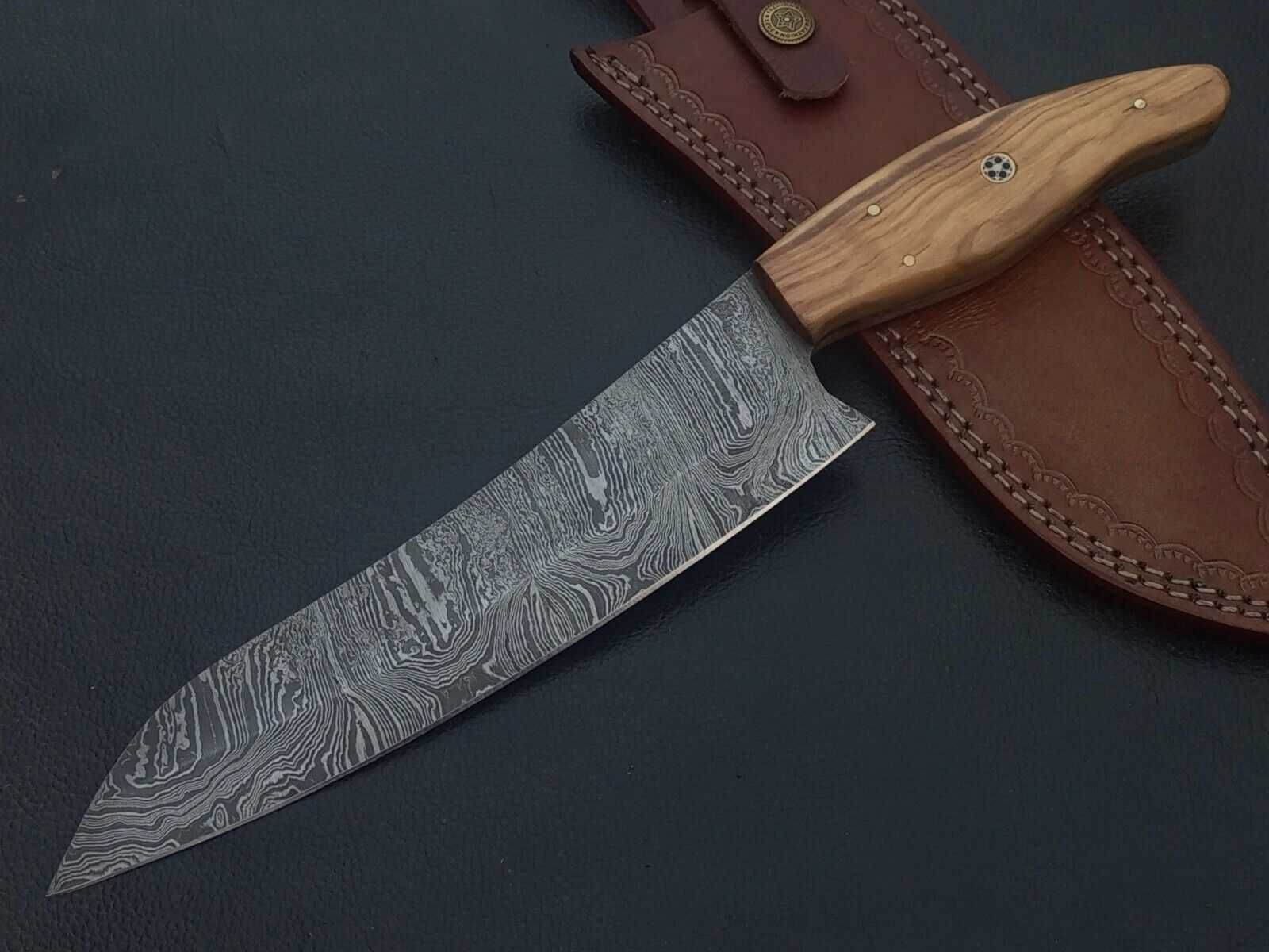 DAMAST nóż myśliwski KUCHENNY 33 cm stal DAMASCEŃSKA ręcznie wykonany