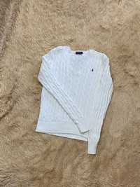 Белый вязаный свитер кофта polo ralph lauren поло ральф лорен оригинал