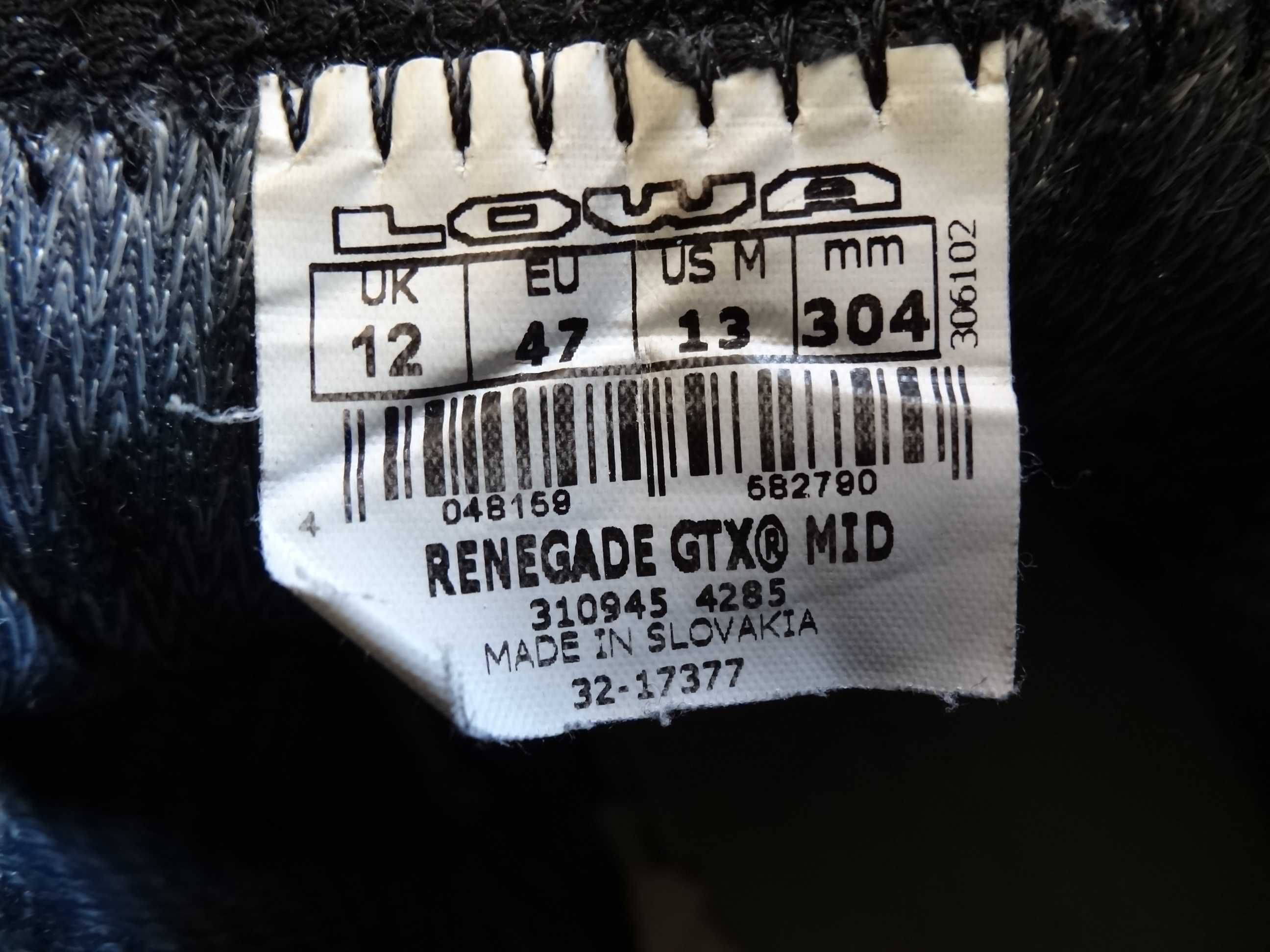 Buty LOWA RENEGADE GTX MID roz 47 Gore-Tex Vibram Skóra