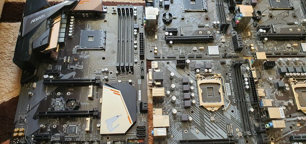 Zestaw 8 płyt głównych uszkodzonych B450 A520M B650M Gigabyte ASRock