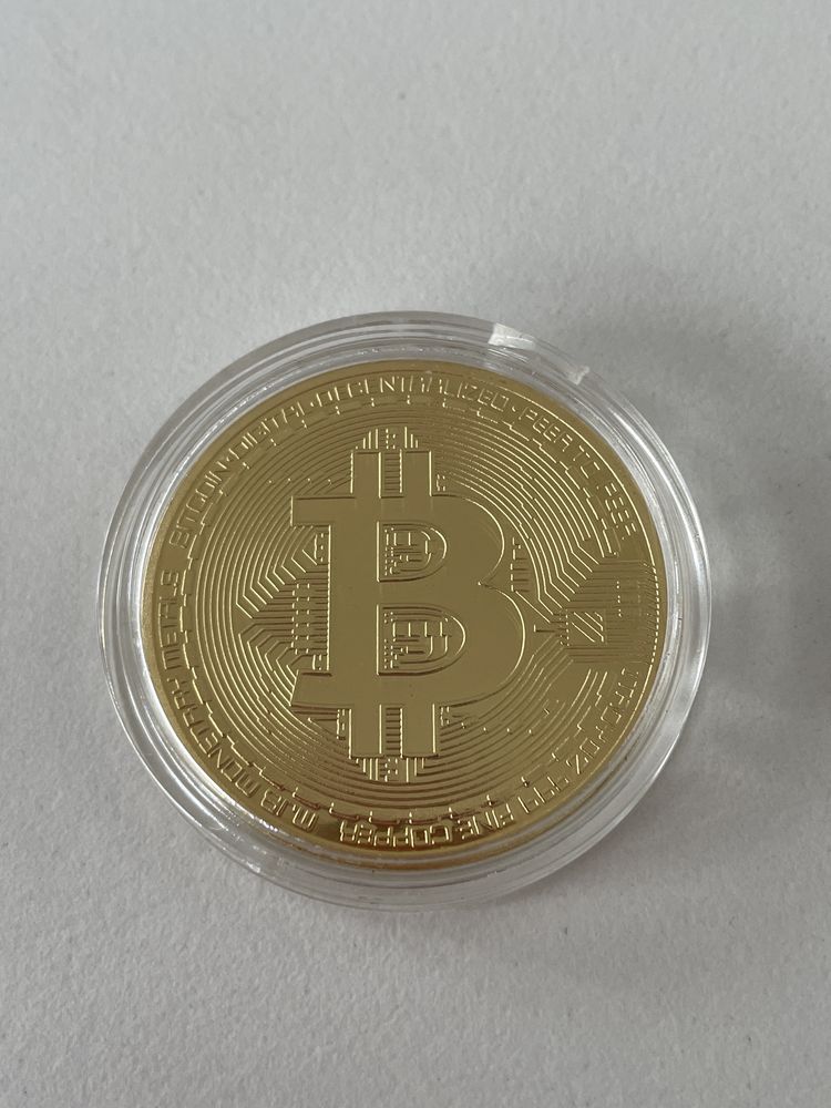 Moneta Bitcoin kolekcjonerska w kolorze złotym złota btc Koszalin