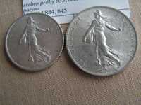 1 + 2 franki z 1919 roku, srebro Francja !!!