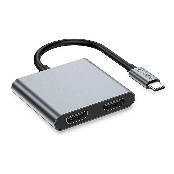 Tech-Protect Hb08 Hub Adapter 4In1 Type-C + Usb2.0 + 2 X Hdmi 4K 60Hz