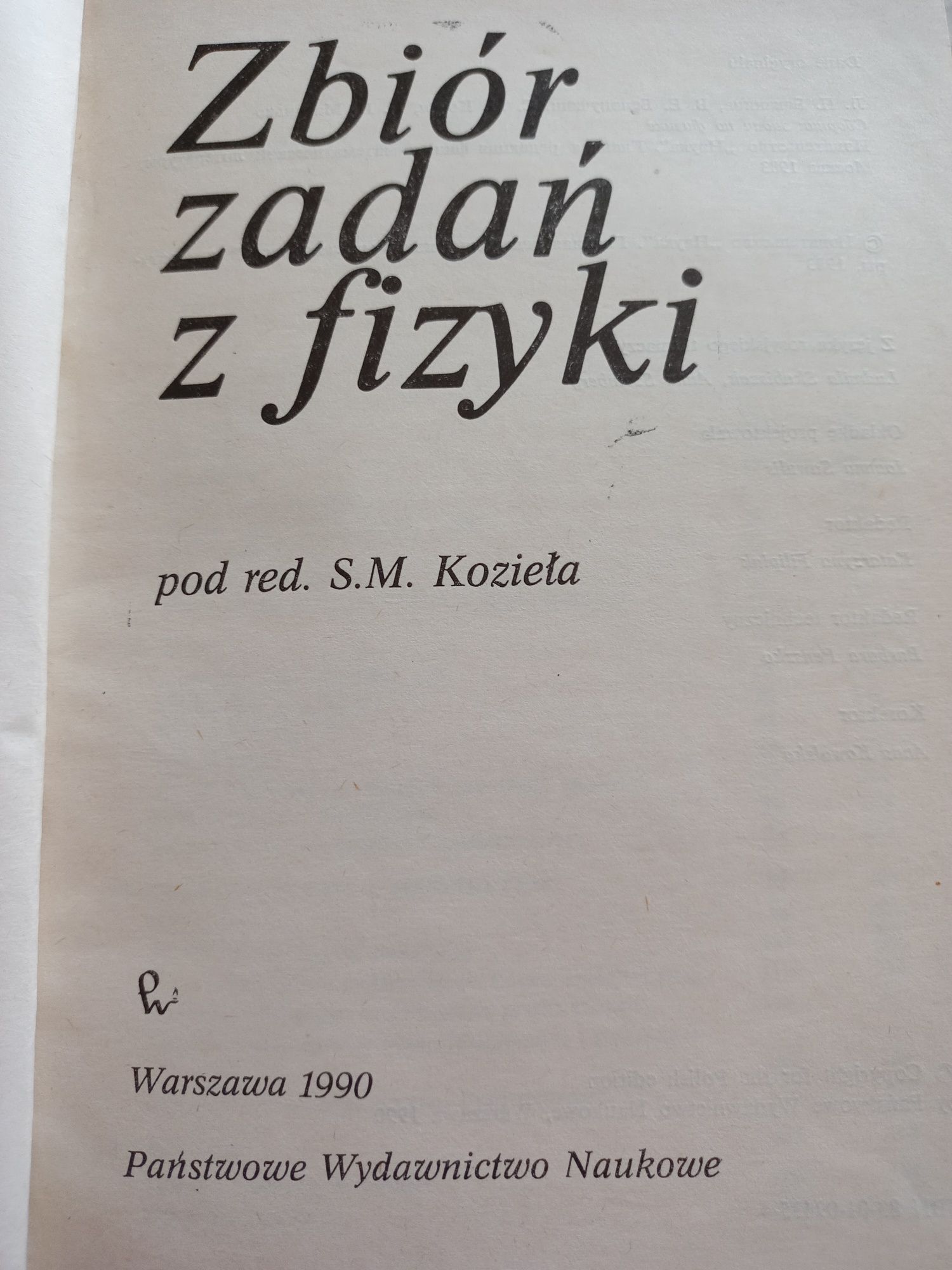 Zbiór zadań z fizyki