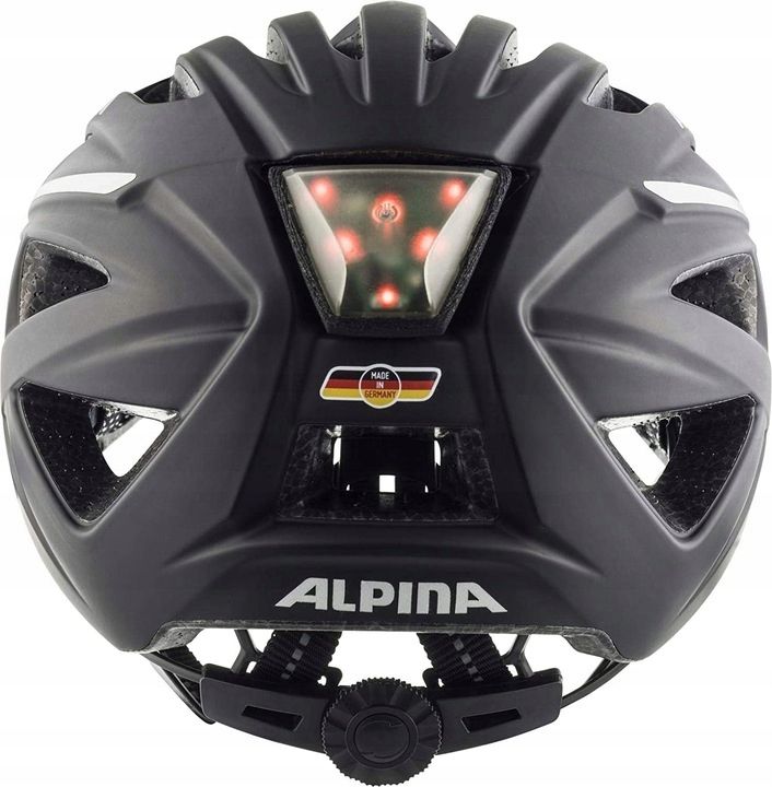 kask rowerowy alpina haga led r. l 58-63cm czarny z lampką