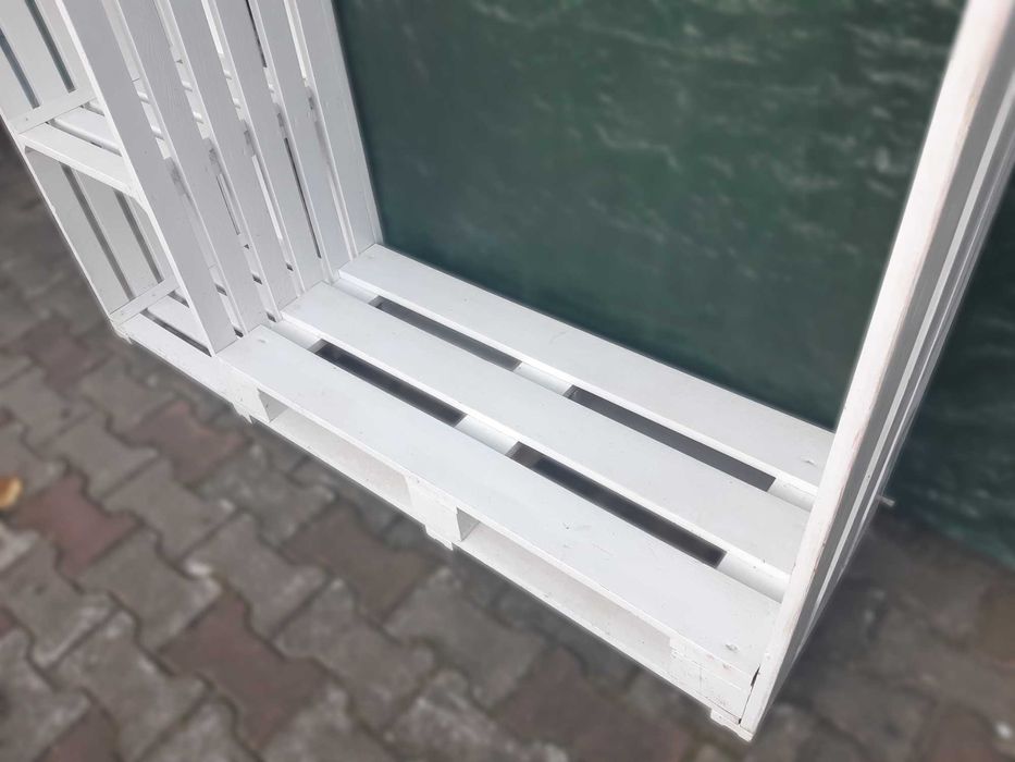 Mebel Wieszak Regał z palet 150x175cm Do przedpokoju Biały - Transport