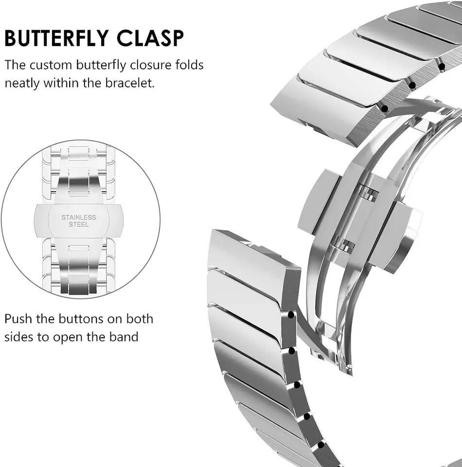 Pasek Bransoleta Apple Watch 3/4/5/6/7/8/9/SE/ULTRA(42-49 mm) SS