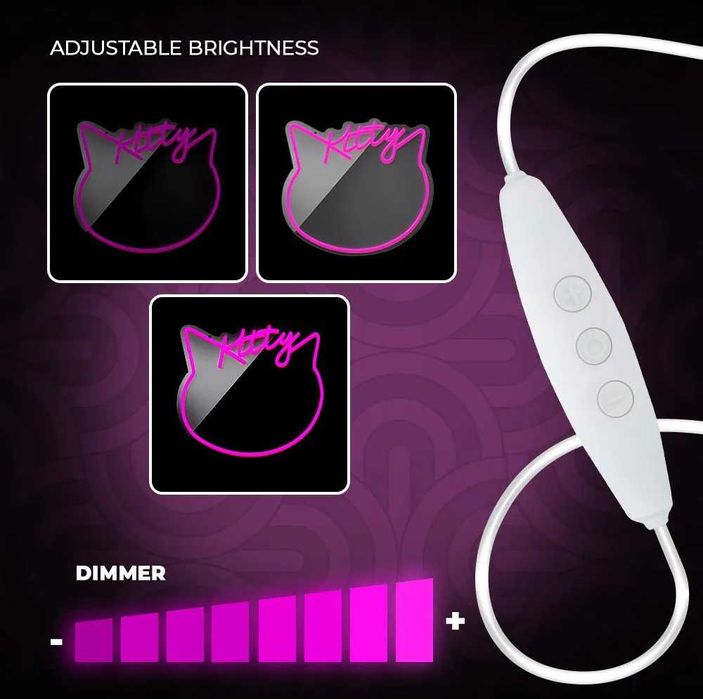 lustro mirror neon kitty
