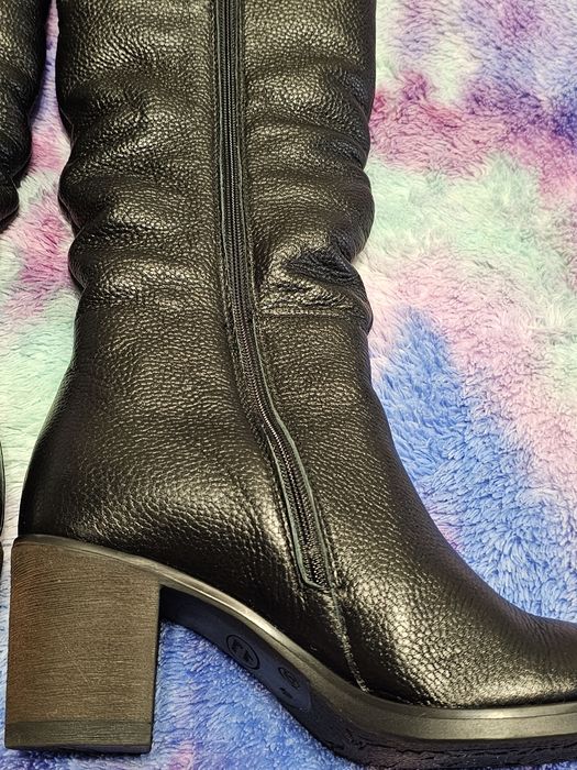 Зимові шкіряні сапожки на овчині, розмір 37, жіночі чоботи, ботінки