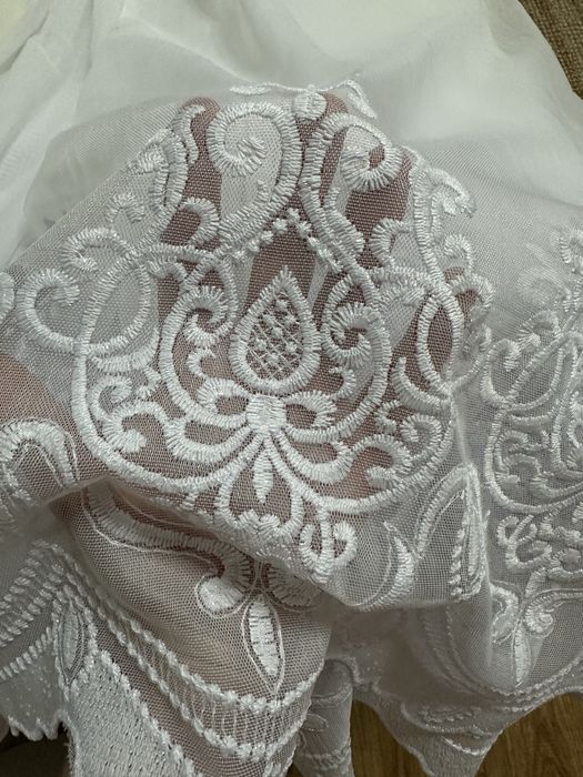 Тюль бамбук на люверсах.