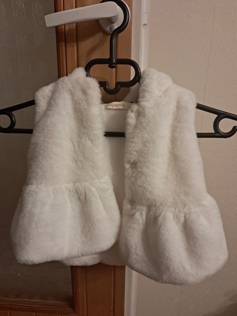 Sukienka do chrztu Primark r. 92 na 18-24 m + futerko bolerko