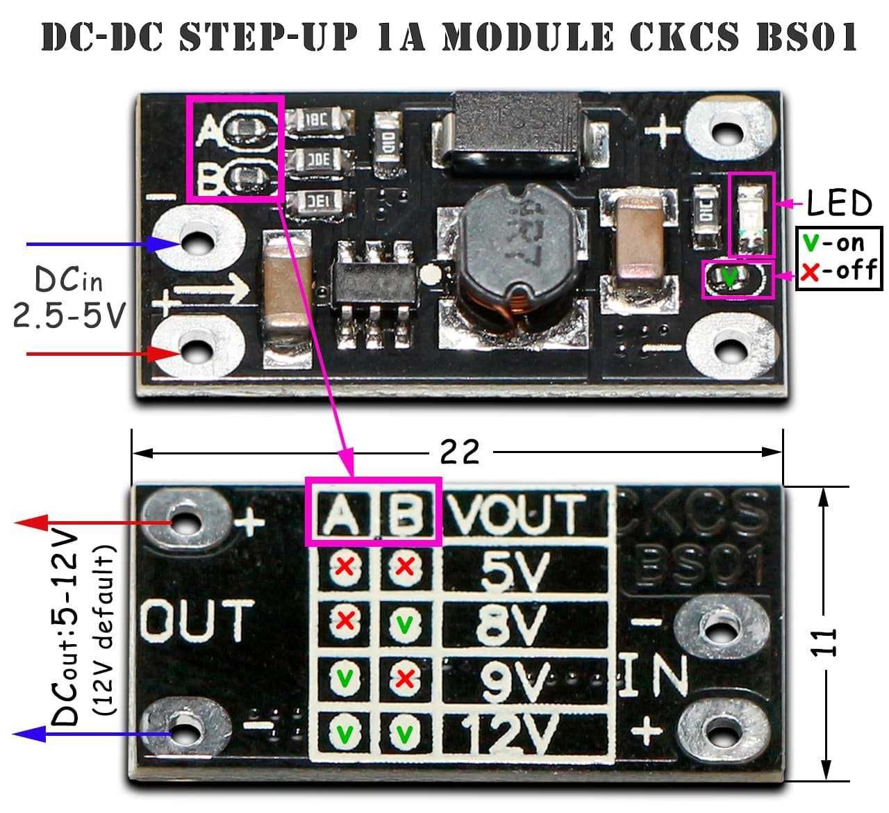 MT3608/ MT3608+type-C / MT3608+microUSB / CKCS BS01