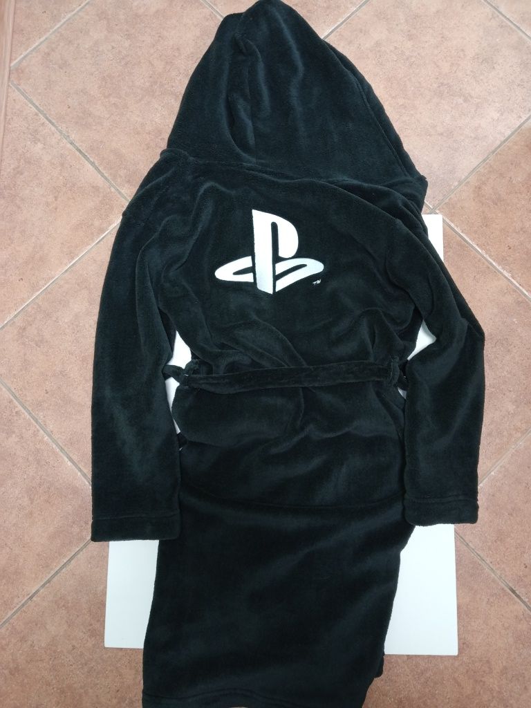 H&M 146/152 PlayStation czarny szlafrok. NOWY!