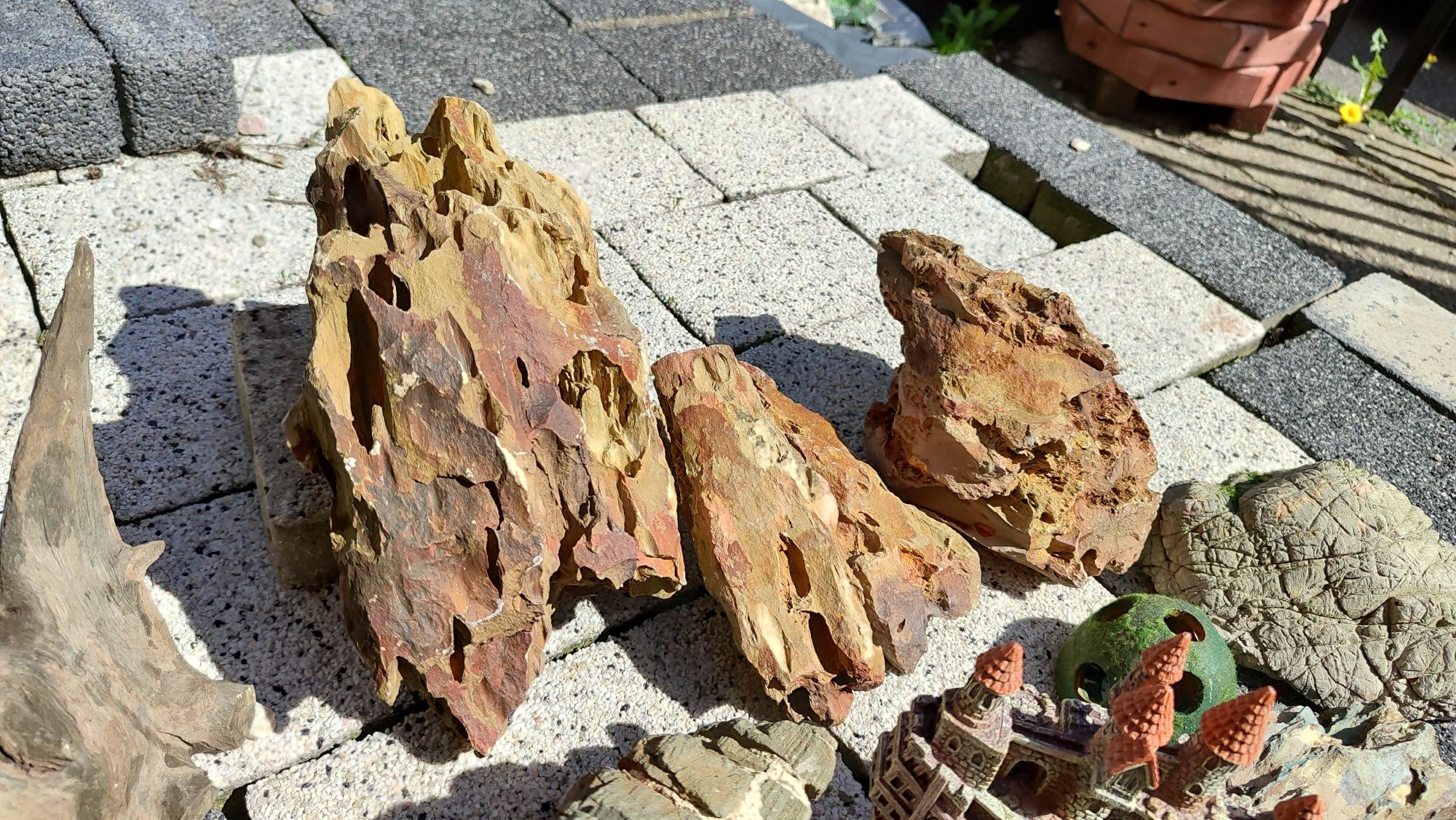 Kamienie dragon stone, dekoracyjne naturalne, 2 korzenie, statek
