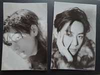 2 Fotografias BTS V a preto e branco impressas em papel fotográfico