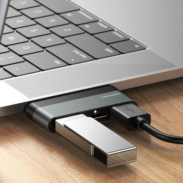 Adapter USB-C mini HUB 2xUSB + Micro SD do laptopów z portem USB-C