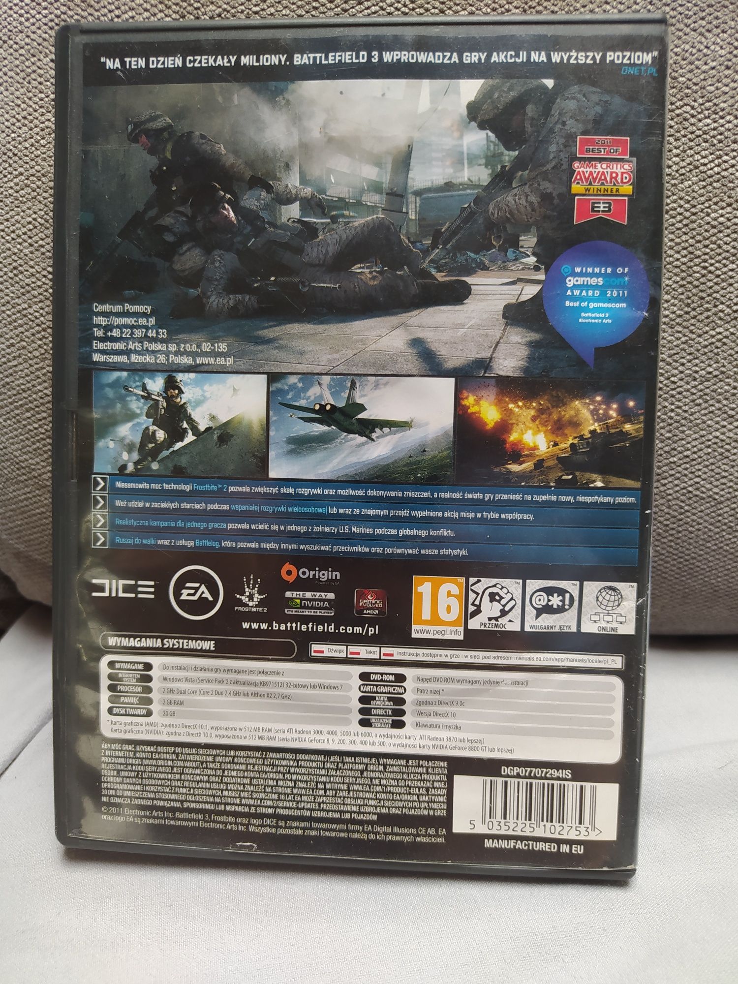 Gra DVD na PC battlefield 3