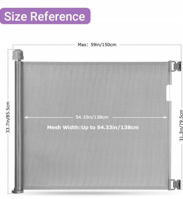 Momcozy Barierka ochronna na schody, 0-140 cm, na schody dla dxici