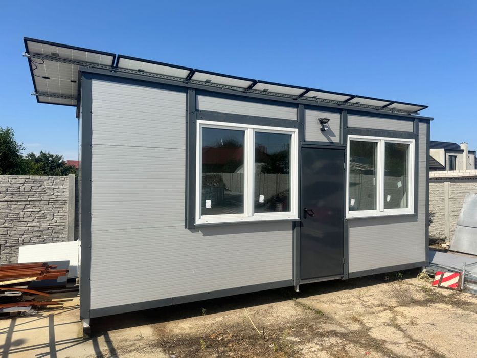 Sprzedam Kontener biurowy pawilon płyty warstwowej6x2,6mfotowoltaiką.