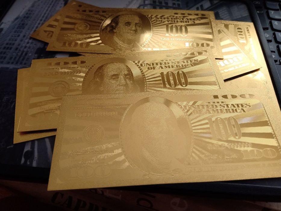 100 Dolarów - złoty banknot kolekcjonerski. Piękny! Cena!