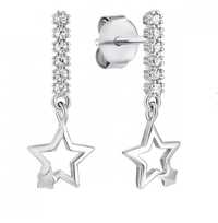 Серебряные серьги-подвески Звездочки с фианитами,срібні сережки

Подро