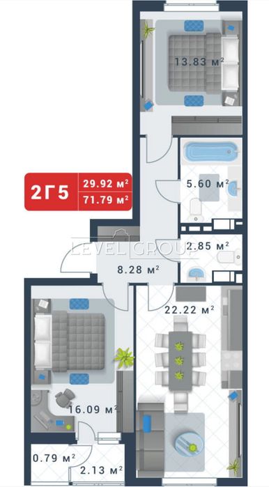 Продаж 2-кімнатної квартири ЖК Причал 8