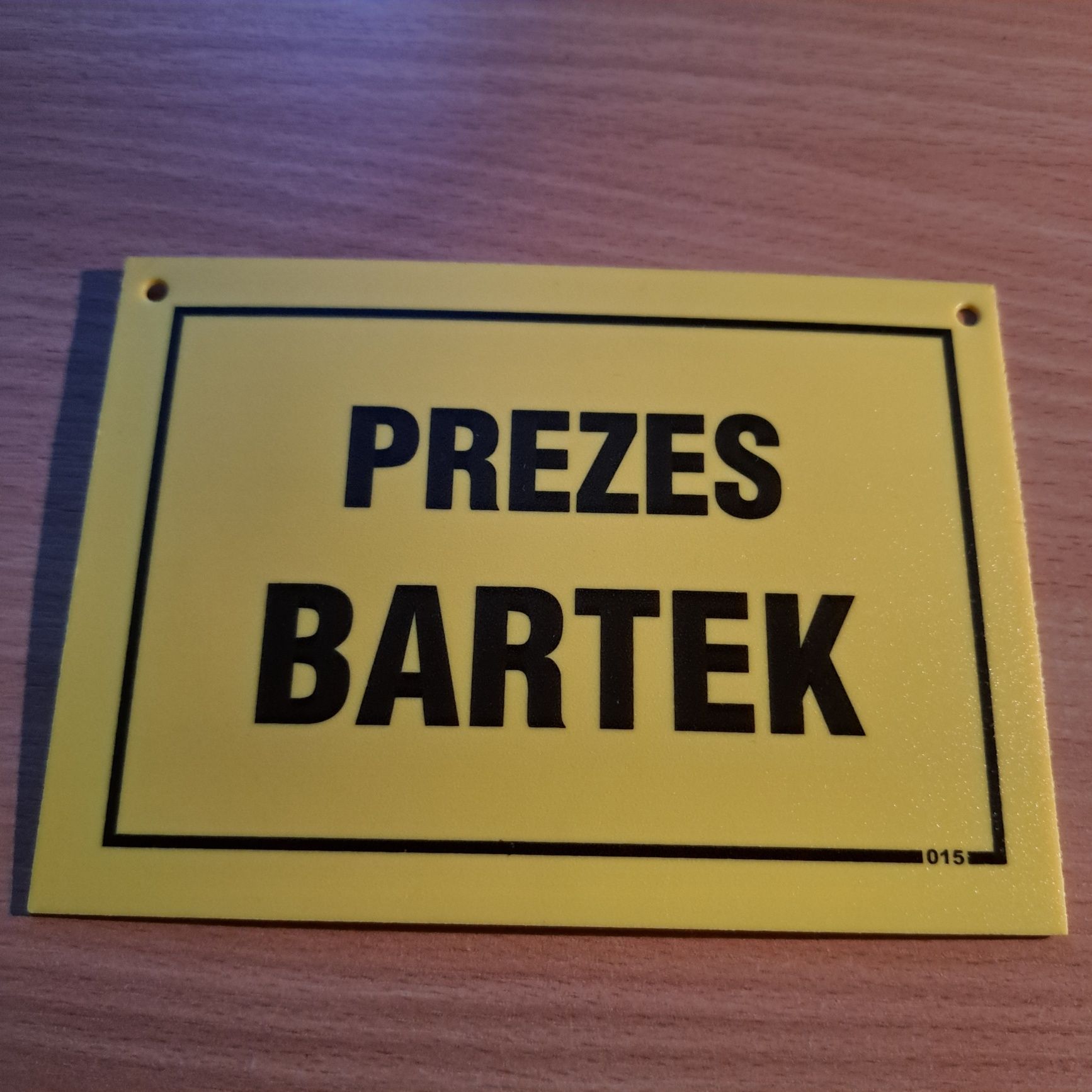 Plastikowa tabliczka pocztówka Prezes Bartek