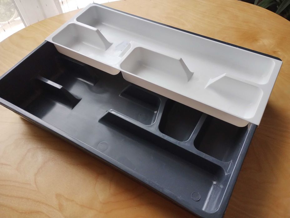 Nowy podwójny pojemnik wkład kuchenny na sztućce organizer do szuflady